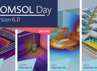 COMSOL annonce le lancement d’une série d’évènements dédiés à la version 6.0 de COMSOL Multiphysics®