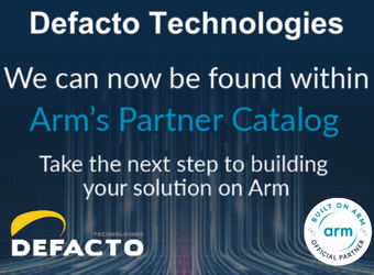 Defacto Technologies announces to be now part of the Arm Partner Catalog